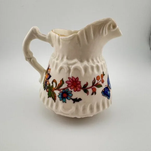 Vintage Aynsley Mini Creamer & Open Sugar Cottage Garden Fine English Bone China - Picture 5 of 15